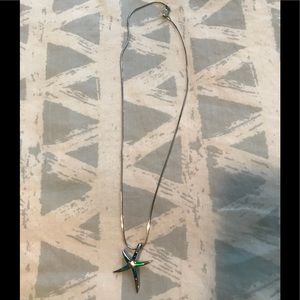 WORN ONCE- Blue/green colored star fish pendant